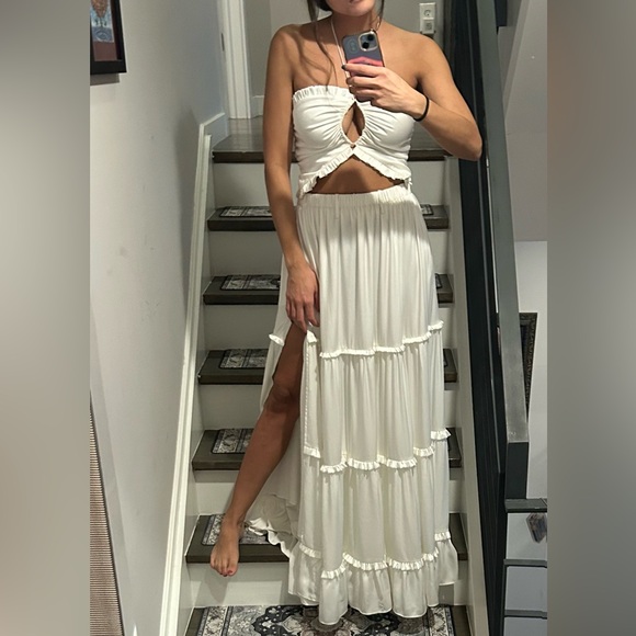 V. Chapman Penelope White Maxi Cutout Corset Dress Size 4 - Picture 5 of 6